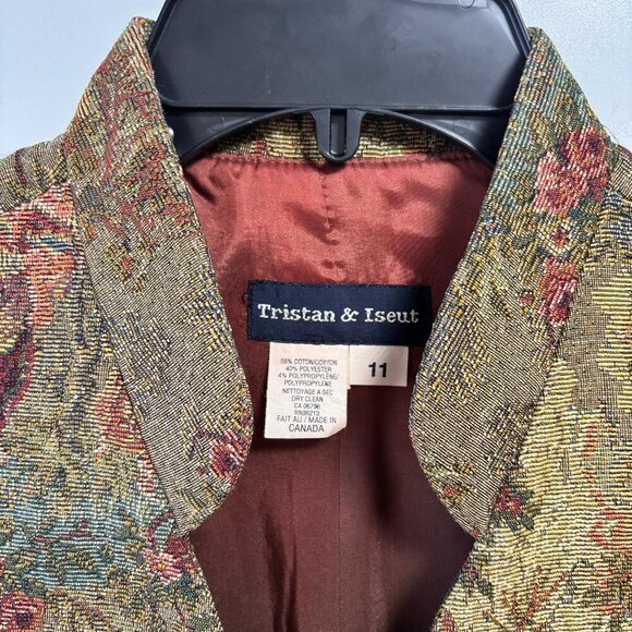 Vintage Tristan & Iseut Floral Victorian-Inspired Tapestry Vest Multicolor - Picture 5 of 12